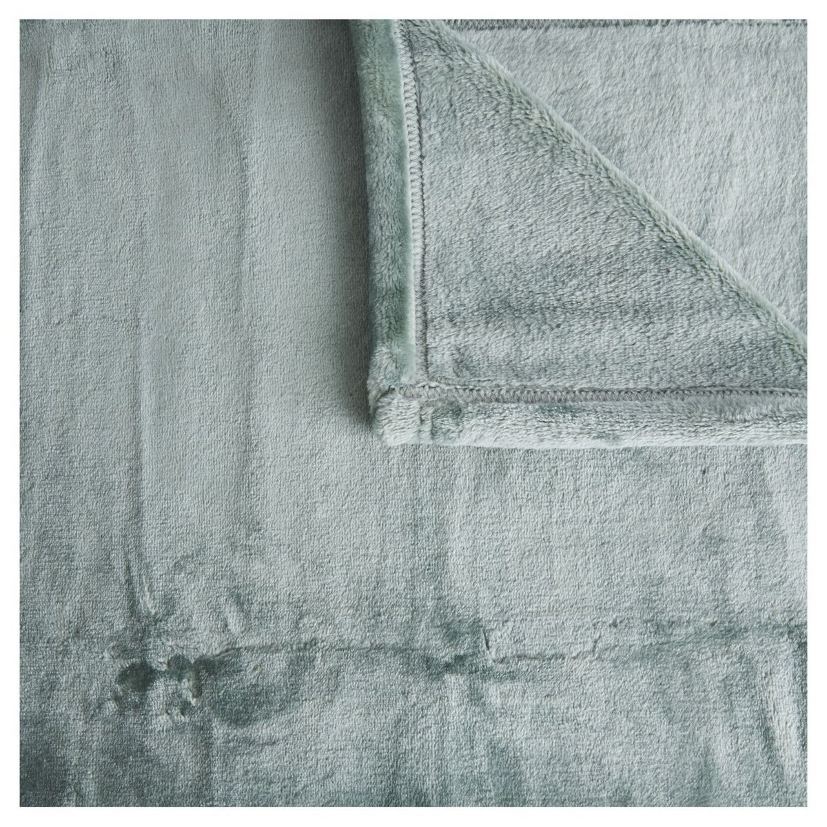 ACTUEL Plaid uni en polyester 380gsm MILK FROZEN