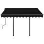 Voir la diapositive 5 : VIDAXL Auvent manuel retractable avec LED 3,5x2,5 m Anthracite
