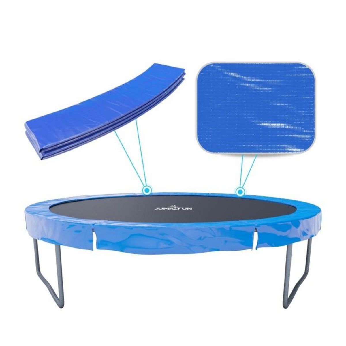 JUMP4FUN Coussin de protection des ressorts pour Trampoline 6FT ø185cm Universel Classique