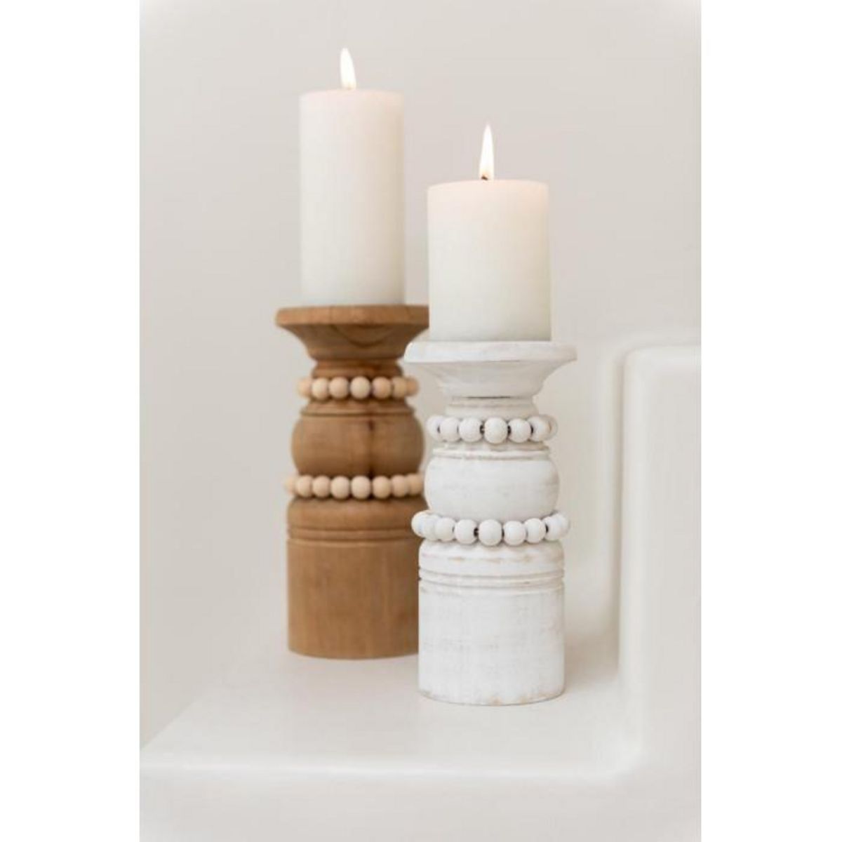 Paris Prix Bougeoir Déco en Pin  Pila  20cm Blanc