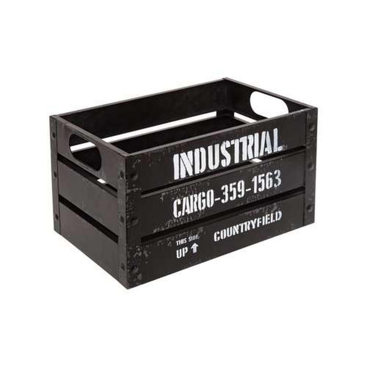 TOILINUX Lot de 3 cagettes de rangement encastrables en métal - Noir