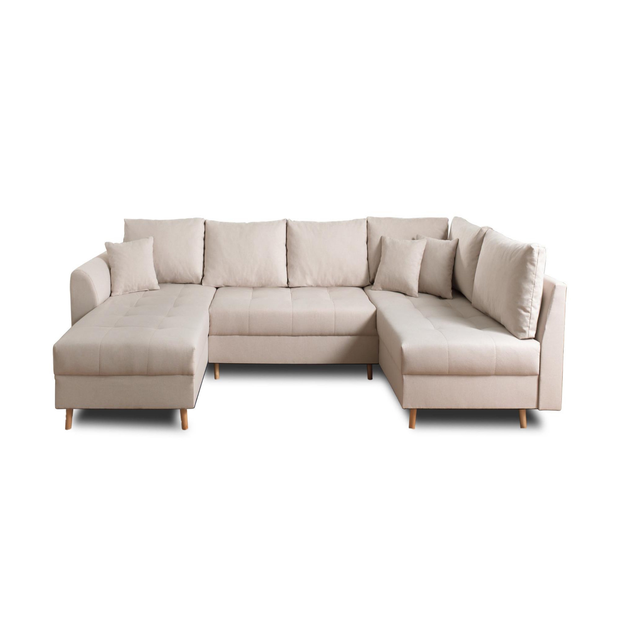 Voir la diapositive 6 : LISA DESIGN Rune - canapé panoramique - avec pouf d'appoint - 7 places - style scandinave - droit