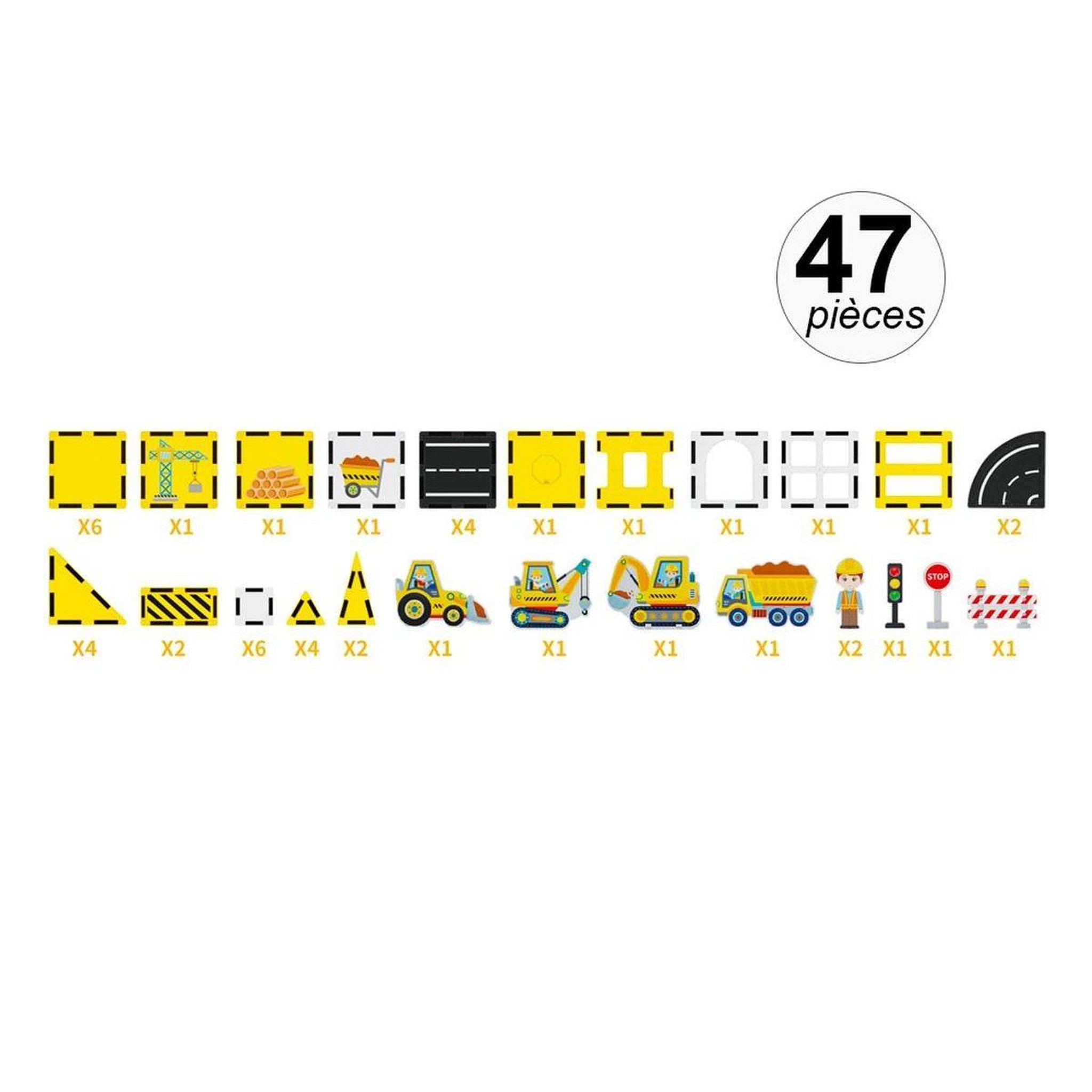 Voir la diapositive 3 : 1001JOUETS Jeu de Construction Magnétique - Véhicules de Chantier - 47 Pièces