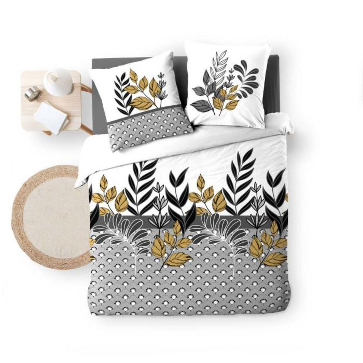 Paris Prix Parure de Lit 3 Pièces  Catalia  240x220cm Gris