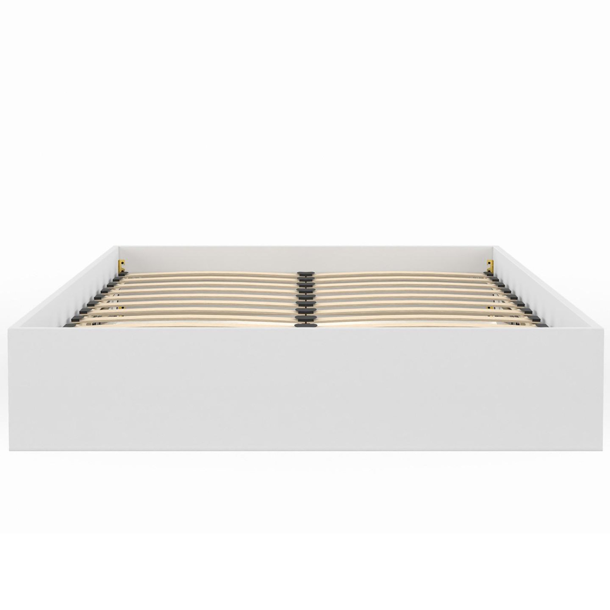 Voir la diapositive 3 : ID MARKET Lit coffre double sandside avec sommier 160 x 200 cm blanc