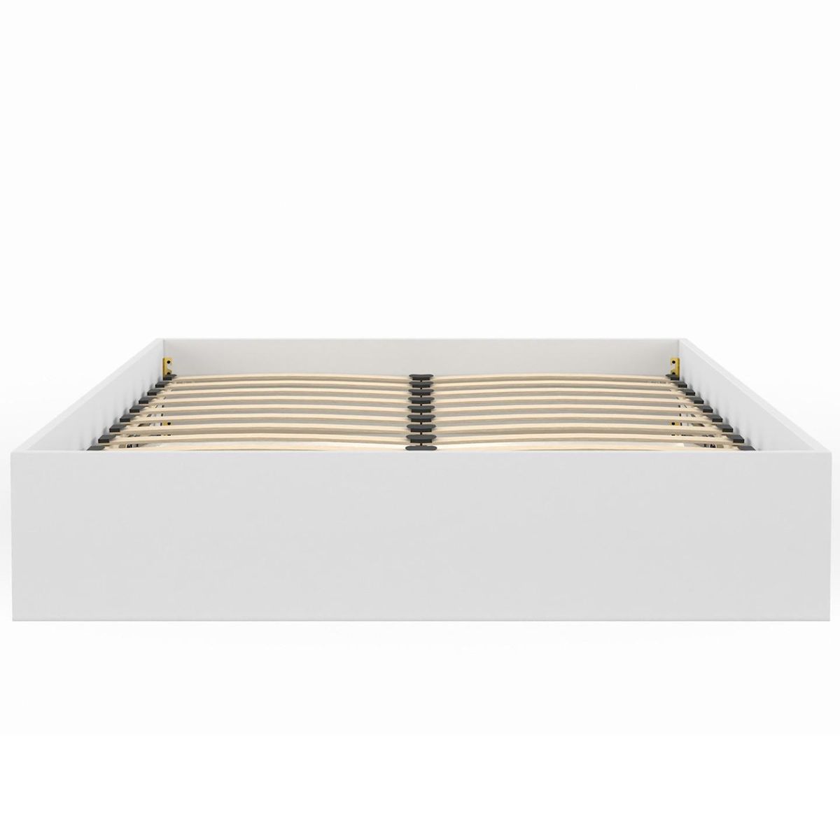ID MARKET Lit coffre double SANDSIDE avec sommier 160 x 200 cm blanc