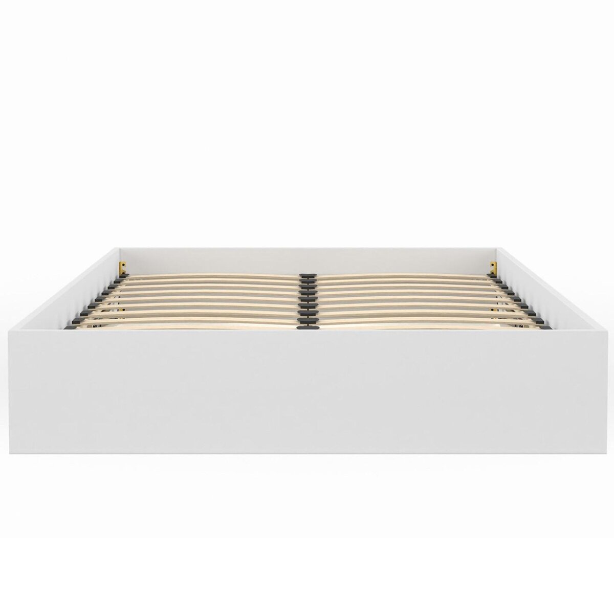 ID MARKET Lit coffre double SANDSIDE avec sommier 160 x 200 cm blanc
