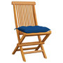 Voir la diapositive 2 : VIDAXL Chaises de jardin et coussins bleu lot de 6 Bois de teck massif