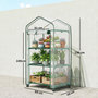 Voir la diapositive 3 : OUTSUNNY Mini serre de jardin 3 étagères porte enroulable 4 roulettes PE transparent