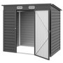 Voir la diapositive 1 : OUTSUNNY Abri de jardin cabanon dim. 191L x 130l x 166H cm porte verrouillable ventilations tôle acier ondulé gris