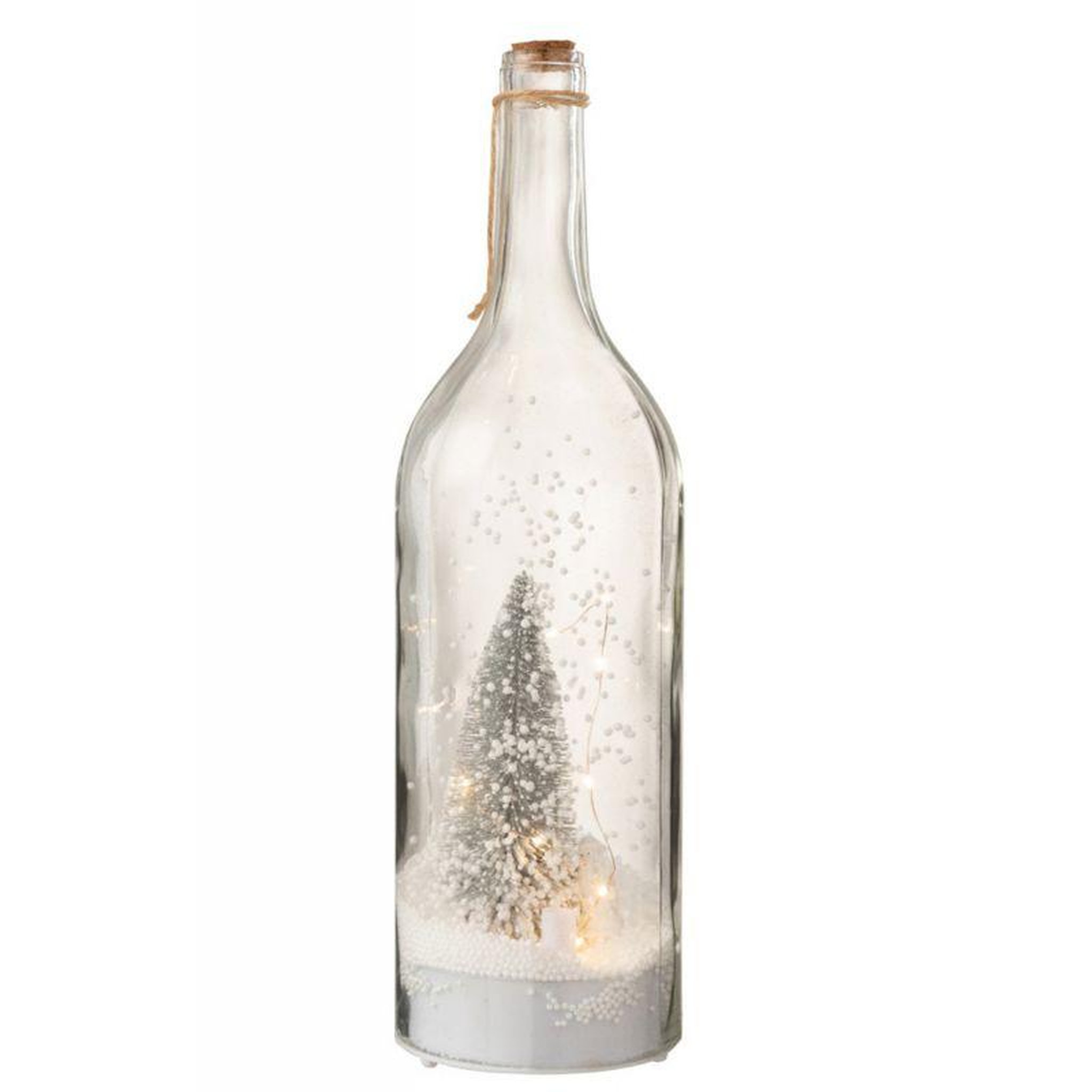 Voir la diapositive 2 : Paris Prix Statue Déco LED  Bouteille de Noël  44cm Transparent & Argent