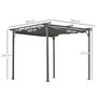 Voir la diapositive 3 : OUTSUNNY Pergola rétractable 3L x 3l x 2,30H m structure métal époxy anticorrosion noire + toile polyester haute densité 180 g/m² incluse gris