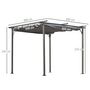 Voir la diapositive 3 : OUTSUNNY Pergola rétractable 3L x 3l x 2,30H m structure métal époxy anticorrosion noire + toile polyester haute densité 180 g/m² incluse gris
