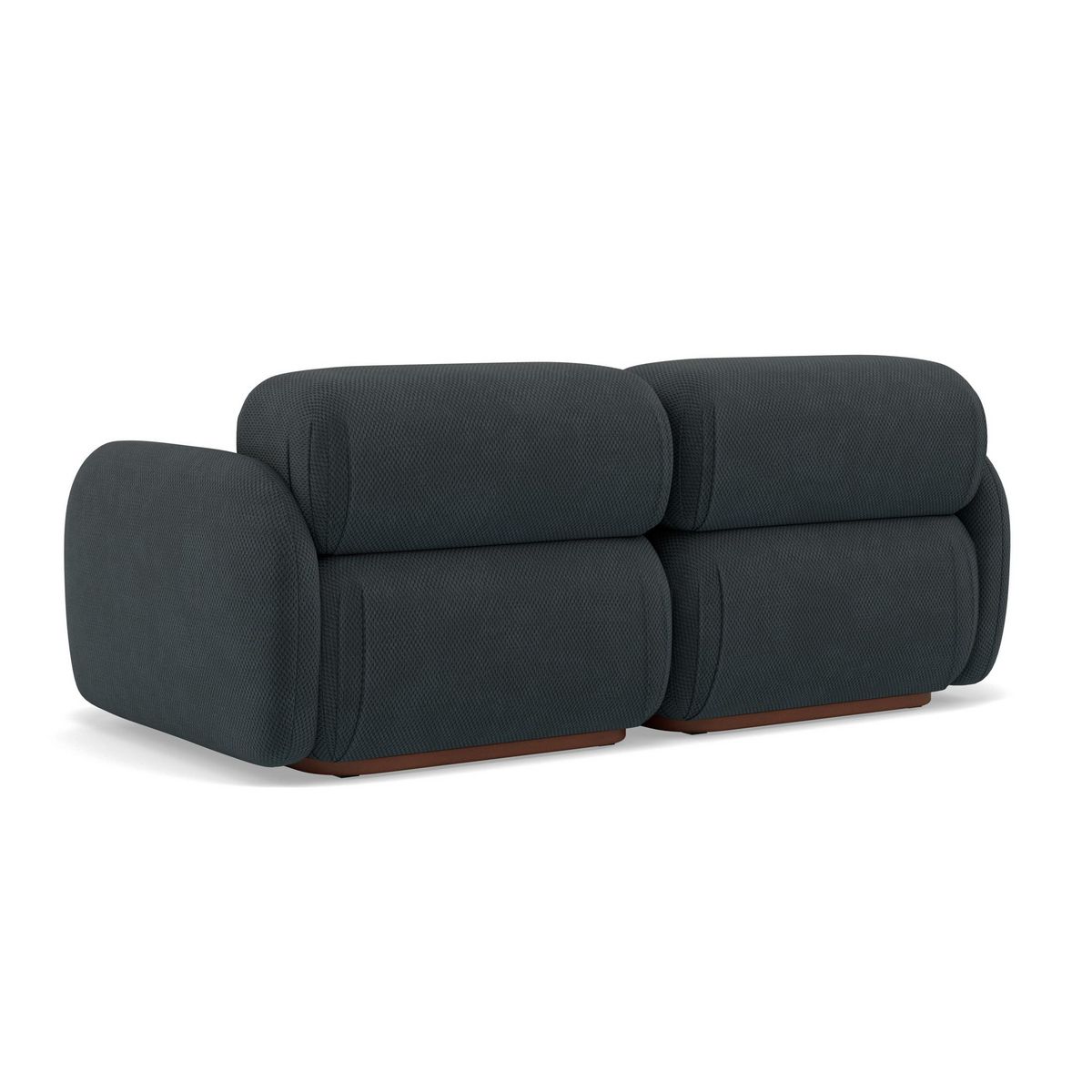 LISA DESIGN Penelope - canapé droit modulable 2 places en velours texturé