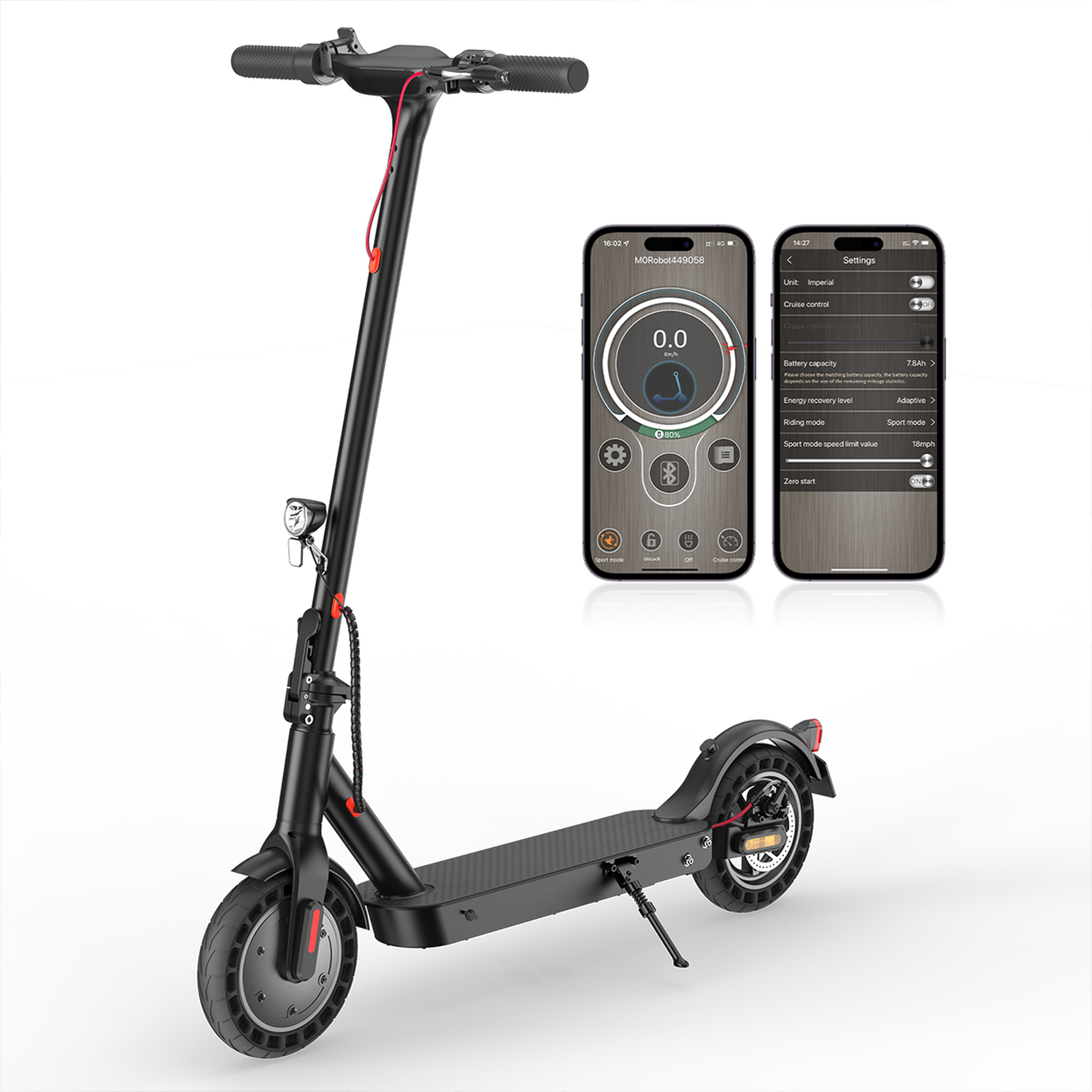Voir la diapositive 3 : ISINWHEEL Scooter électrique isinwheel E9T Max - 10  - 500W 36V 10Ah - Contrôle APP