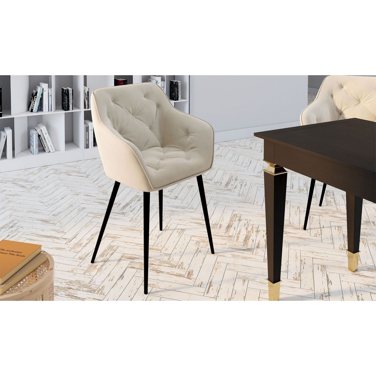 Lot de 2 chaises en velours capitonnée JULIETTE