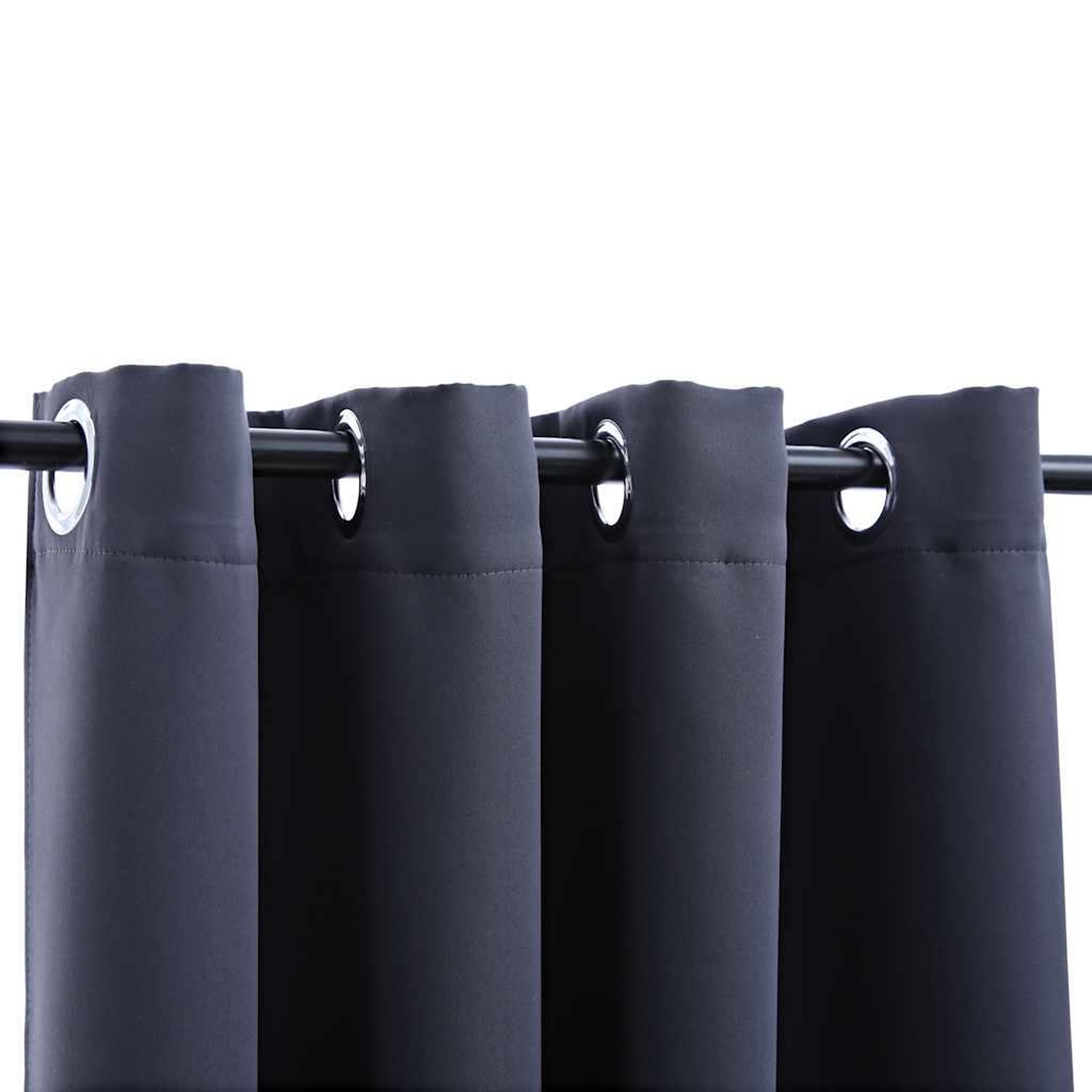 Voir la diapositive 3 : VIDAXL Rideaux occultants avec anneaux Metal 2pcs Anthracite 140x175cm