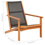 Voir la diapositive 6 : VIDAXL Chaise de jardin Noir Bois d'eucalyptus solide et textilene