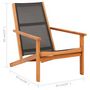 Voir la diapositive 6 : VIDAXL Chaise de jardin Noir Bois d'eucalyptus solide et textilene