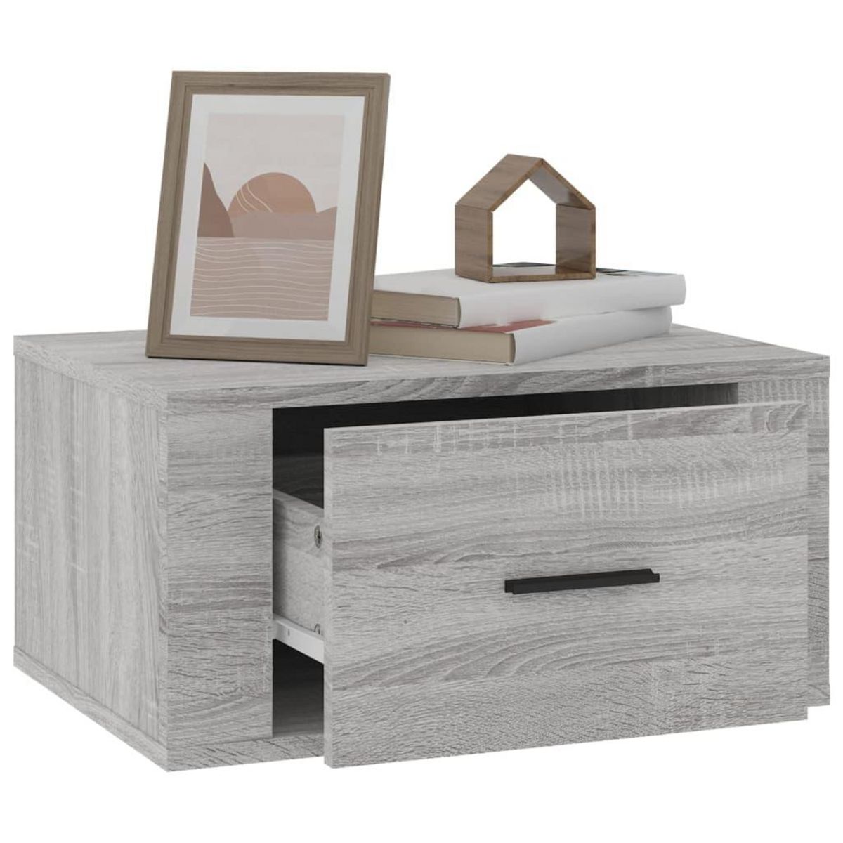 VIDAXL Table de chevet murale Sonoma gris 50x36x25 cm