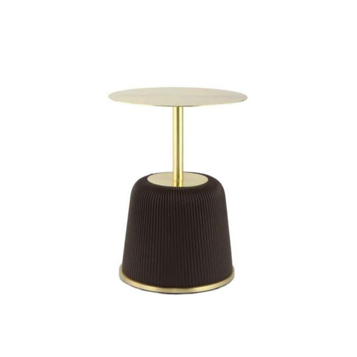 Paris Prix Table d'Appoint Design  Jokai  60cm Marron & Or