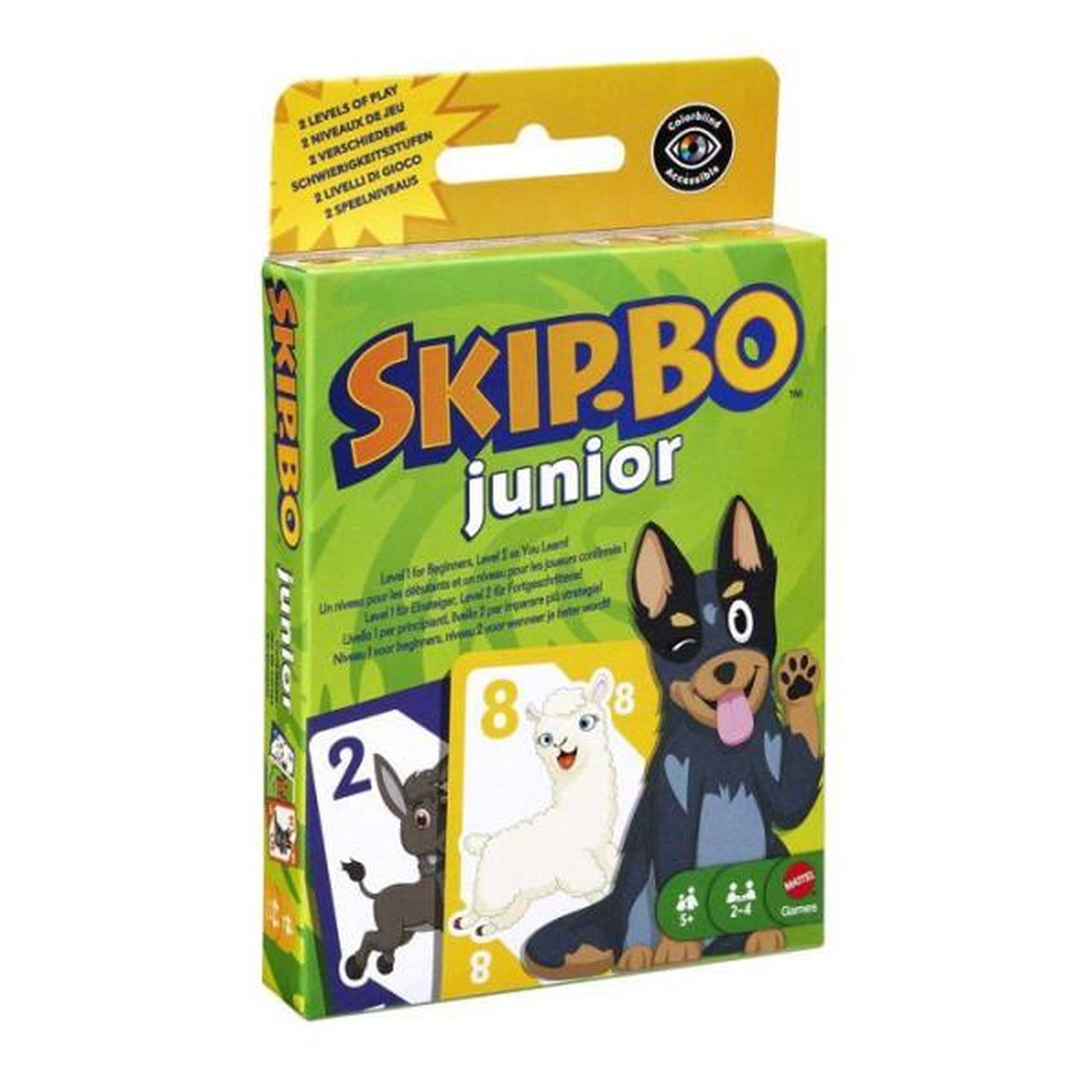 Voir la diapositive 2 : MATTEL GAMES Jeu de cartes - MATTEL GAMES - Skip-Bo Junior JTP66 - 2 niveaux - Éducatif - Apprentissage