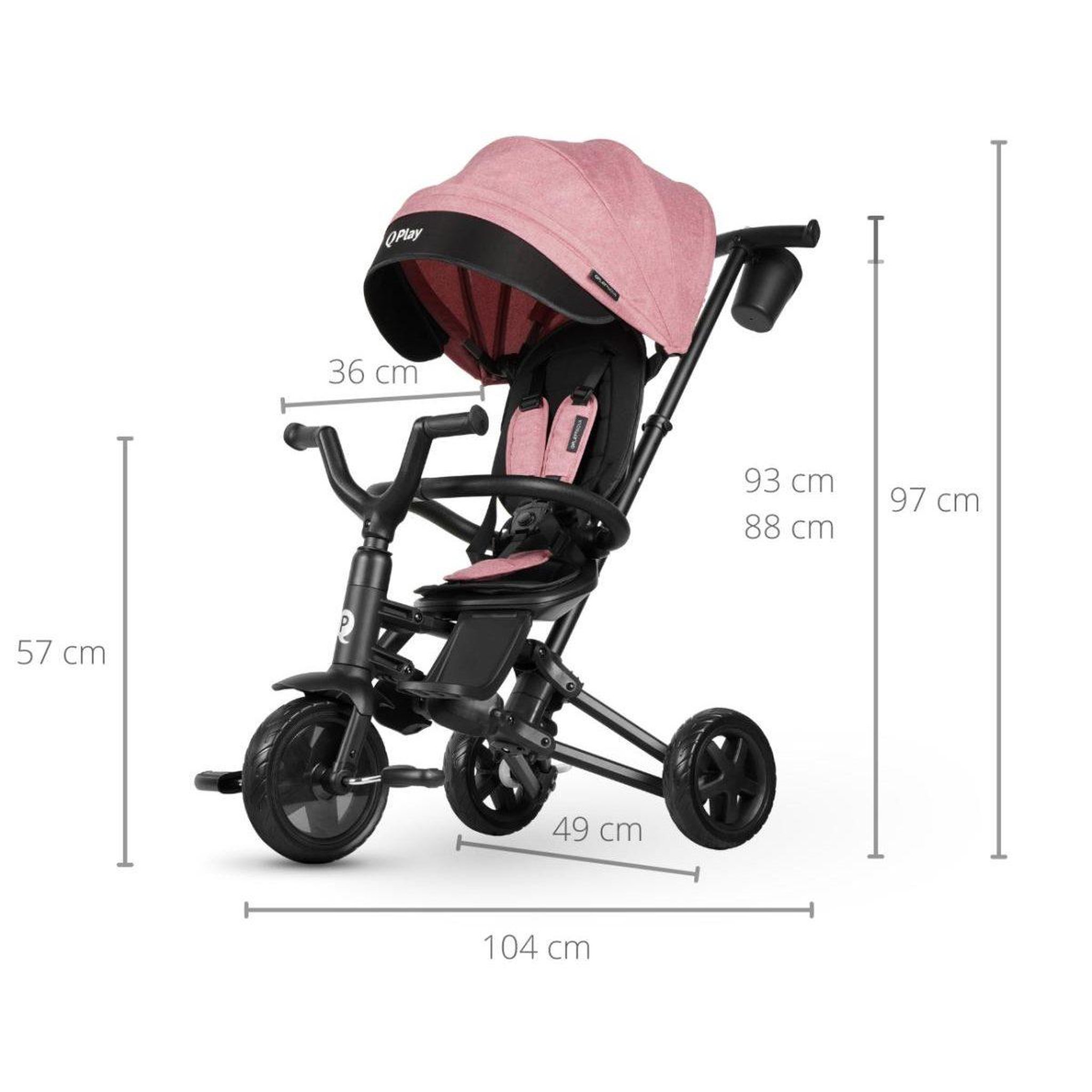Voir la diapositive 2 : QPLAY Tricycle  nova niello rose