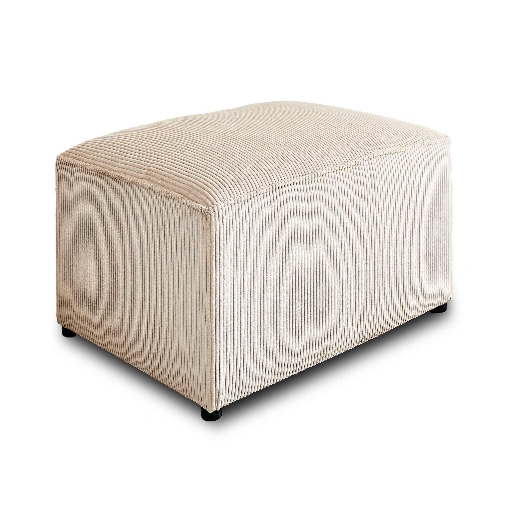 Voir la diapositive 1 : BEST MOBILIER Topaze - pouf - en velours côtelé
