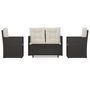 Voir la diapositive 2 : VIDAXL Mobilier d'exterieur 4 pcs avec coussins Resine tressee Noir