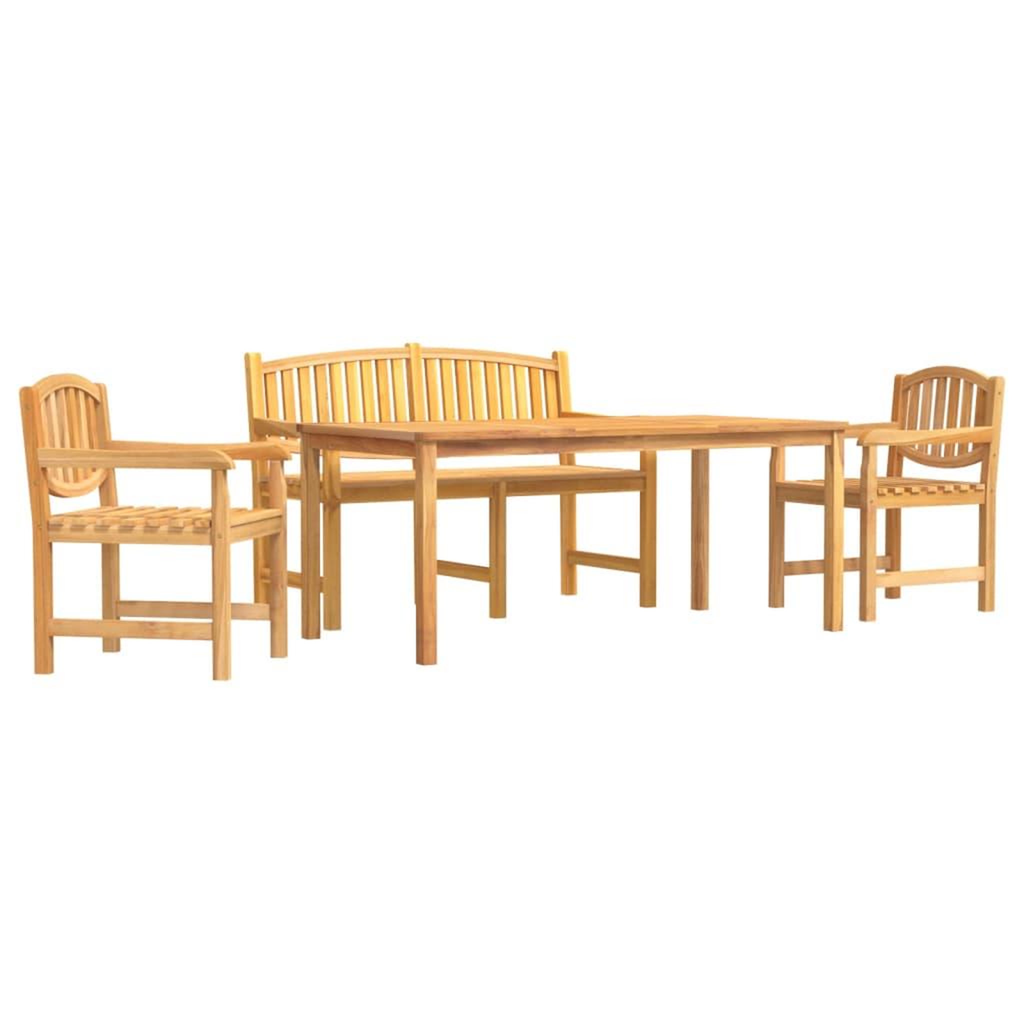 Voir la diapositive 2 : VIDAXL Ensemble a manger de jardin 4 pcs Bois de teck massif