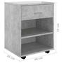 Voir la diapositive 6 : VIDAXL Armoire a roulettes Gris beton 46x36x59 cm Bois d'ingenierie