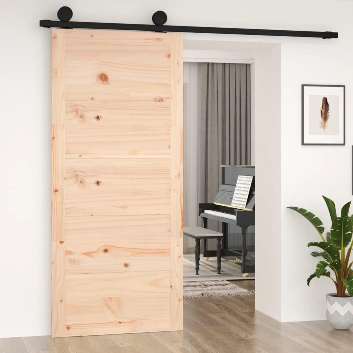 VIDAXL Porte de grange 90x1,8x204,5 cm Bois massif de pin