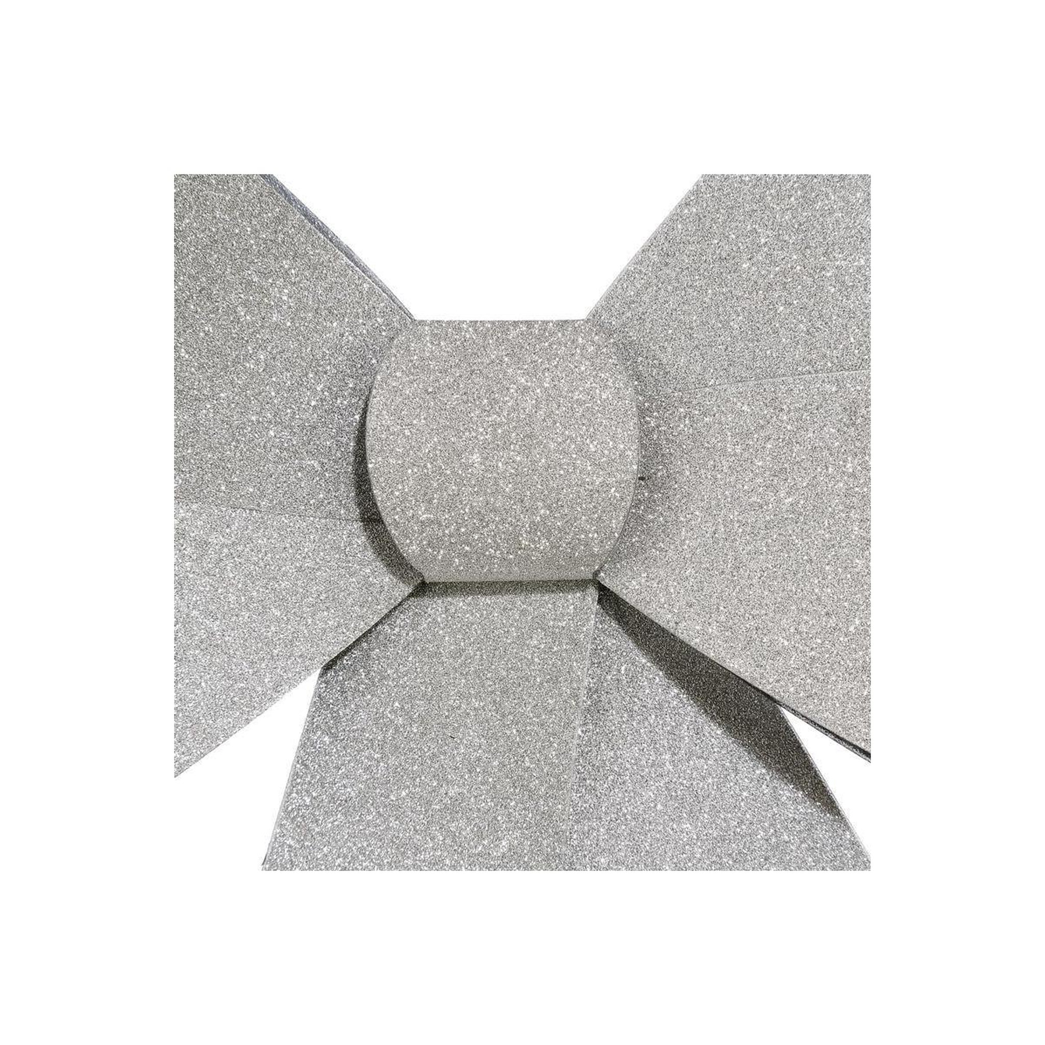 Voir la diapositive 2 : FEERIC LIGHT & CHRISTMAS Nœud déco à paillettes  colorama  30cm argent