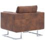 Voir la diapositive 5 : VIDAXL Fauteuil cube Marron Similicuir daim