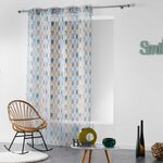 Paris Prix Rideau Voilage  Palpito  140x240cm Blanc & Bleu