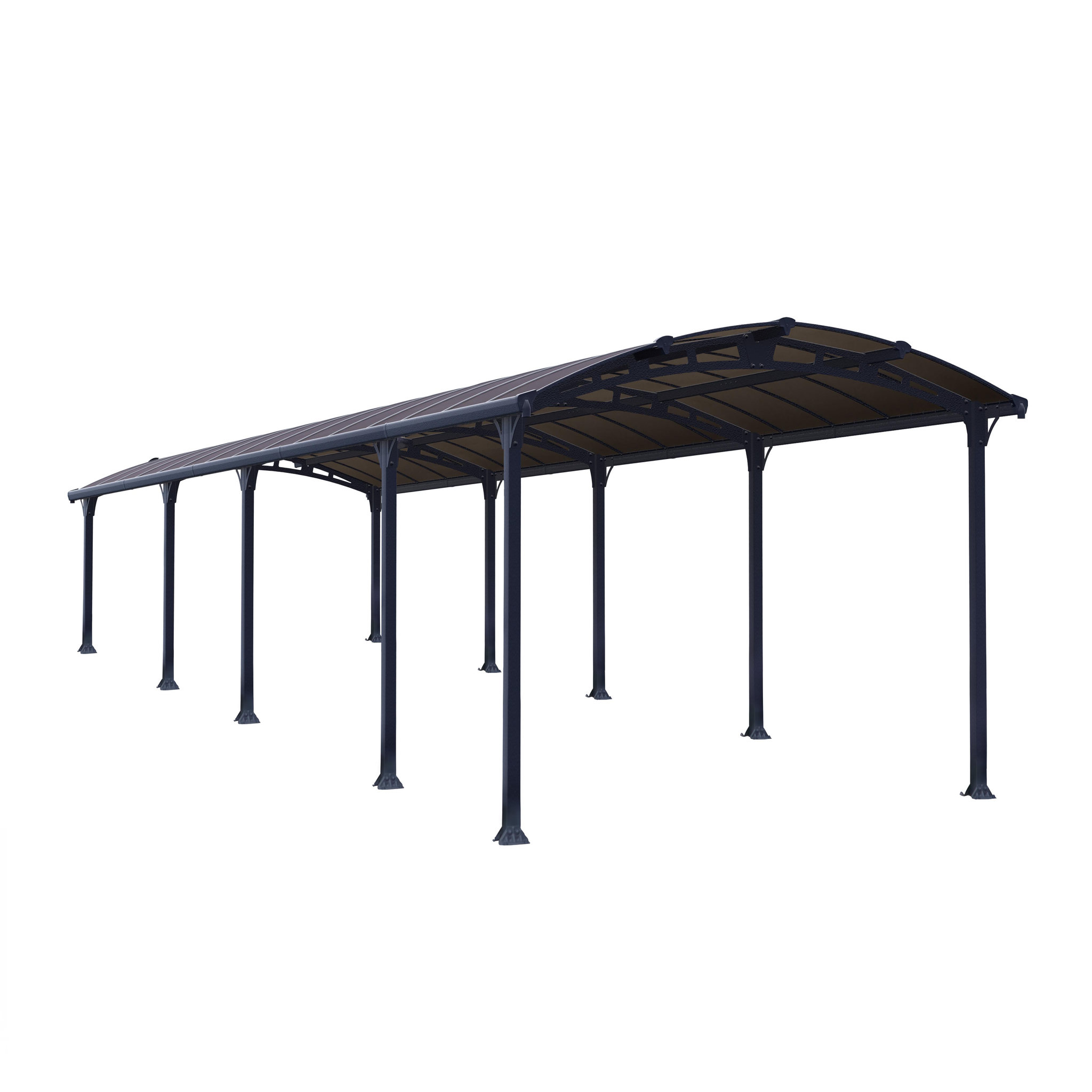 Voir la diapositive 2 : Canopia by PALRAM Carport en aluminium ARCADIA 10600 - 33,3 m² - gris