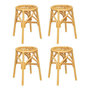 Voir la diapositive 1 : ATMOSPHERA Lot de 4 Tabourets en Rotin  Aoni  45cm Naturel