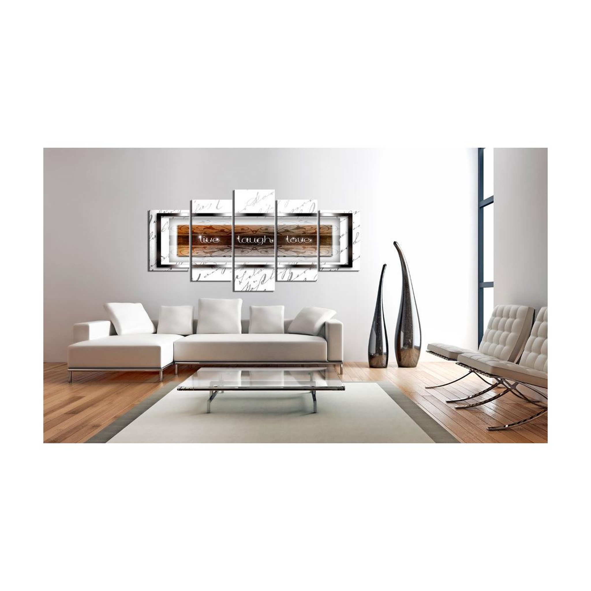 Voir la diapositive 2 : Paris Prix Tableau Imprimé  Live Laugh Love White