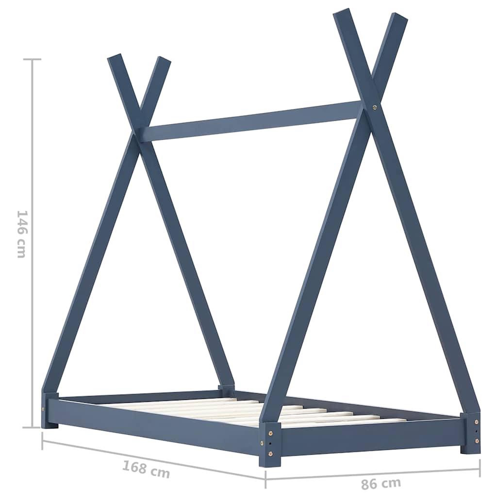Voir la diapositive 6 : VIDAXL Cadre de lit d'enfant Gris Bois de pin massif 80x160 cm