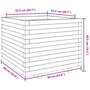 Voir la diapositive 6 : VIDAXL Jardiniere cire marron 60x60x49,5 cm bois de pin massif