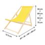 Voir la diapositive 4 : Habitat et Jardin Lot de 2 transats en bois  Chilienne  - 107 x 56.5 x 81 cm - Jaune