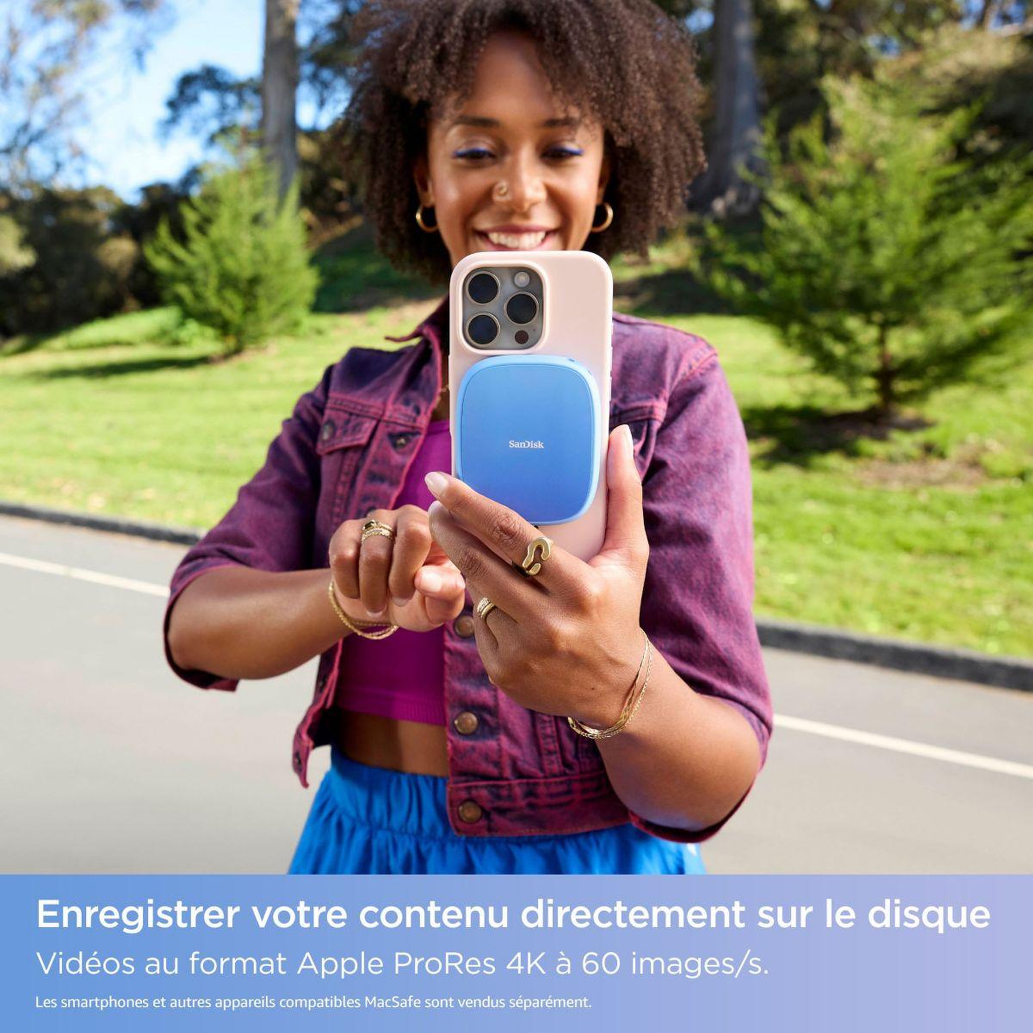 Voir la diapositive 5 : SANDISK Disque dur ssd externe 1to creator phone magsafe