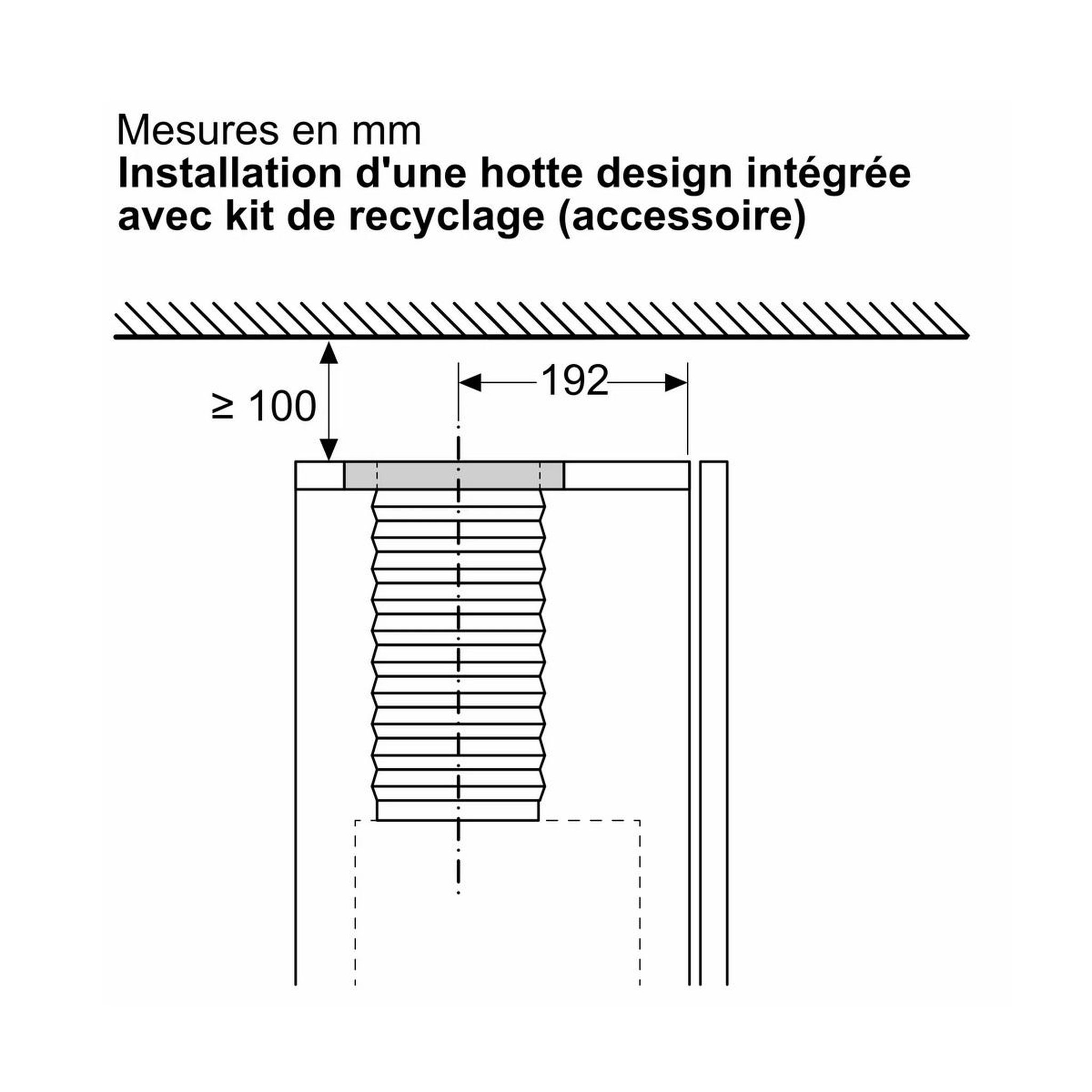 Voir la diapositive 3 : BOSCH Kit de recyclage pour hotte - dwz1ib1i6