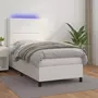 VIDAXL Sommier a lattes de lit avec matelas et LED Blanc 80x200 cm