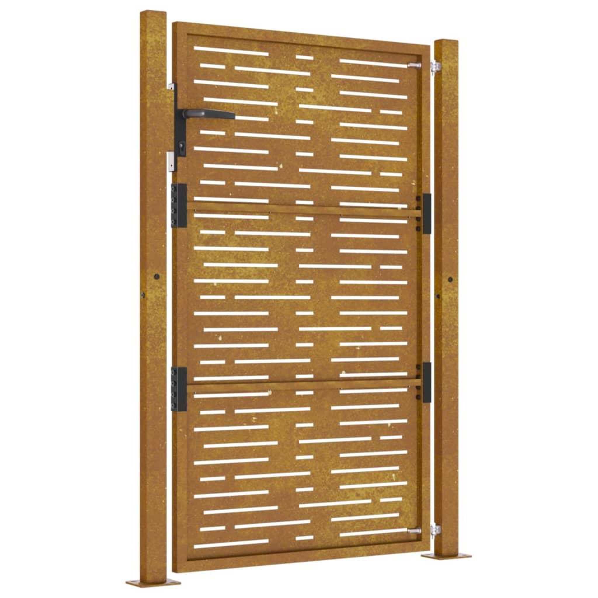 Voir la diapositive 5 : VIDAXL Portail de jardin 105x155 cm acier corten conception de carre
