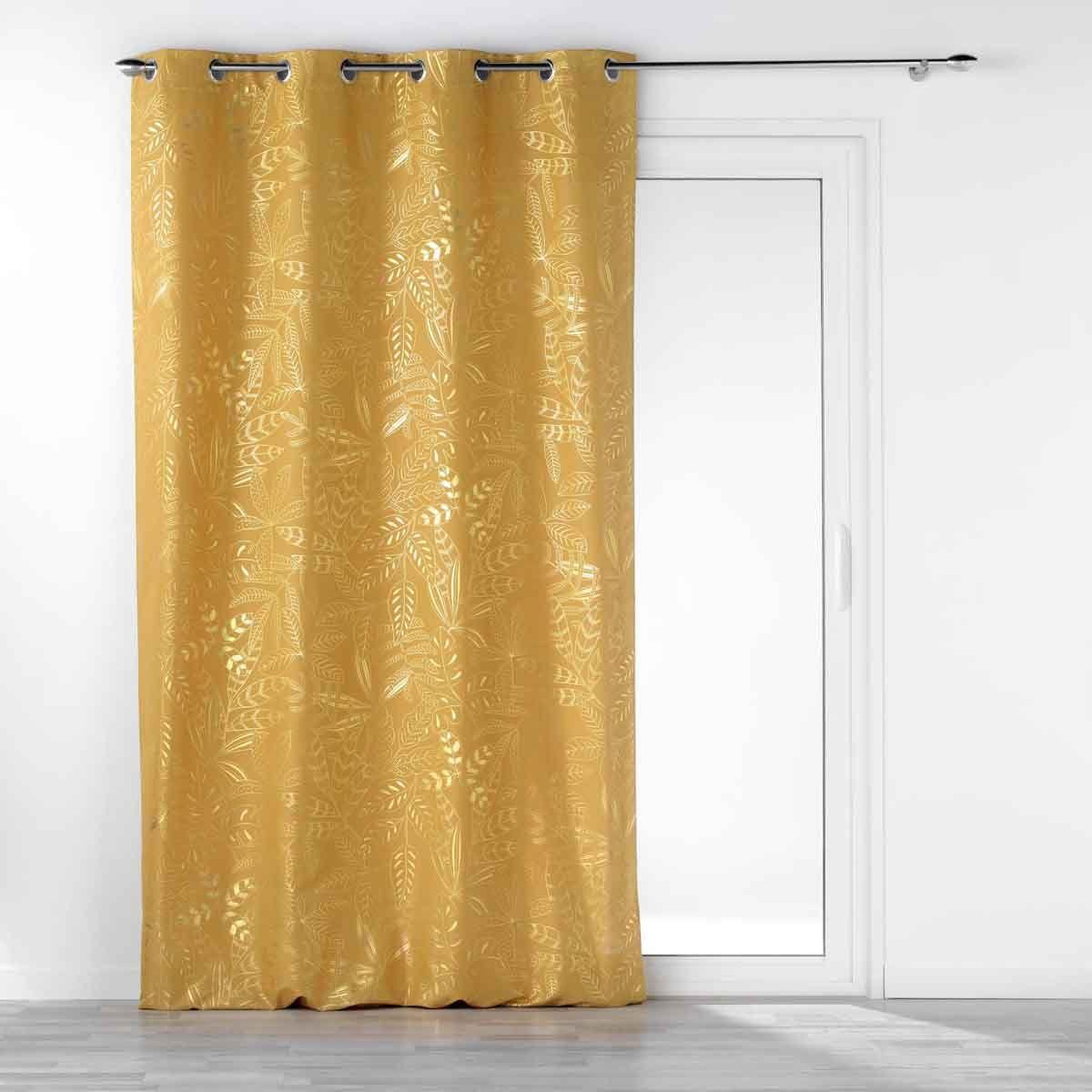 Douceur d'Intérieur Rideau à œillets imprimé  belflor  140x260cm jaune
