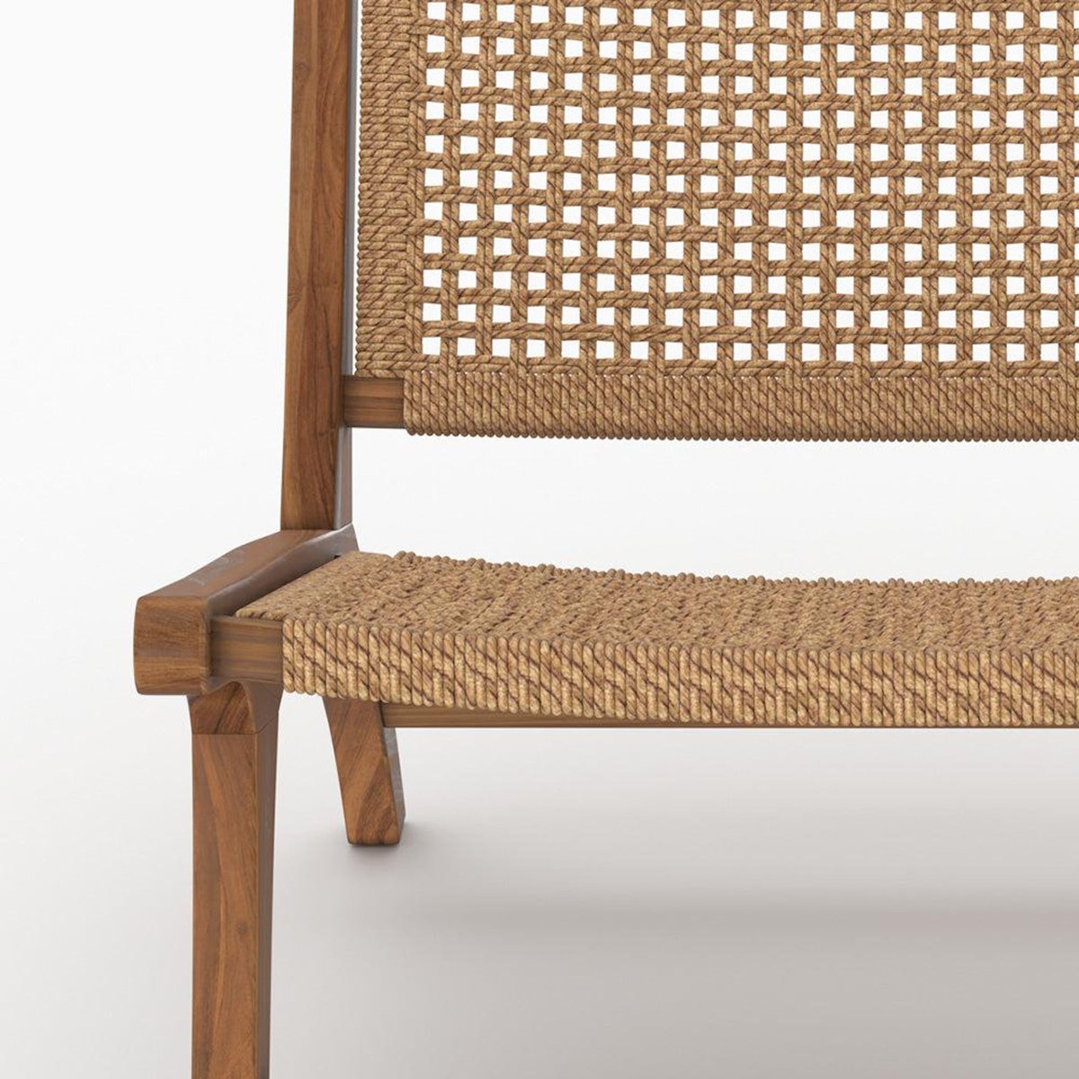 Rendez vous déco Fauteuil en bois de teck et tissage synthétique-Kilka
