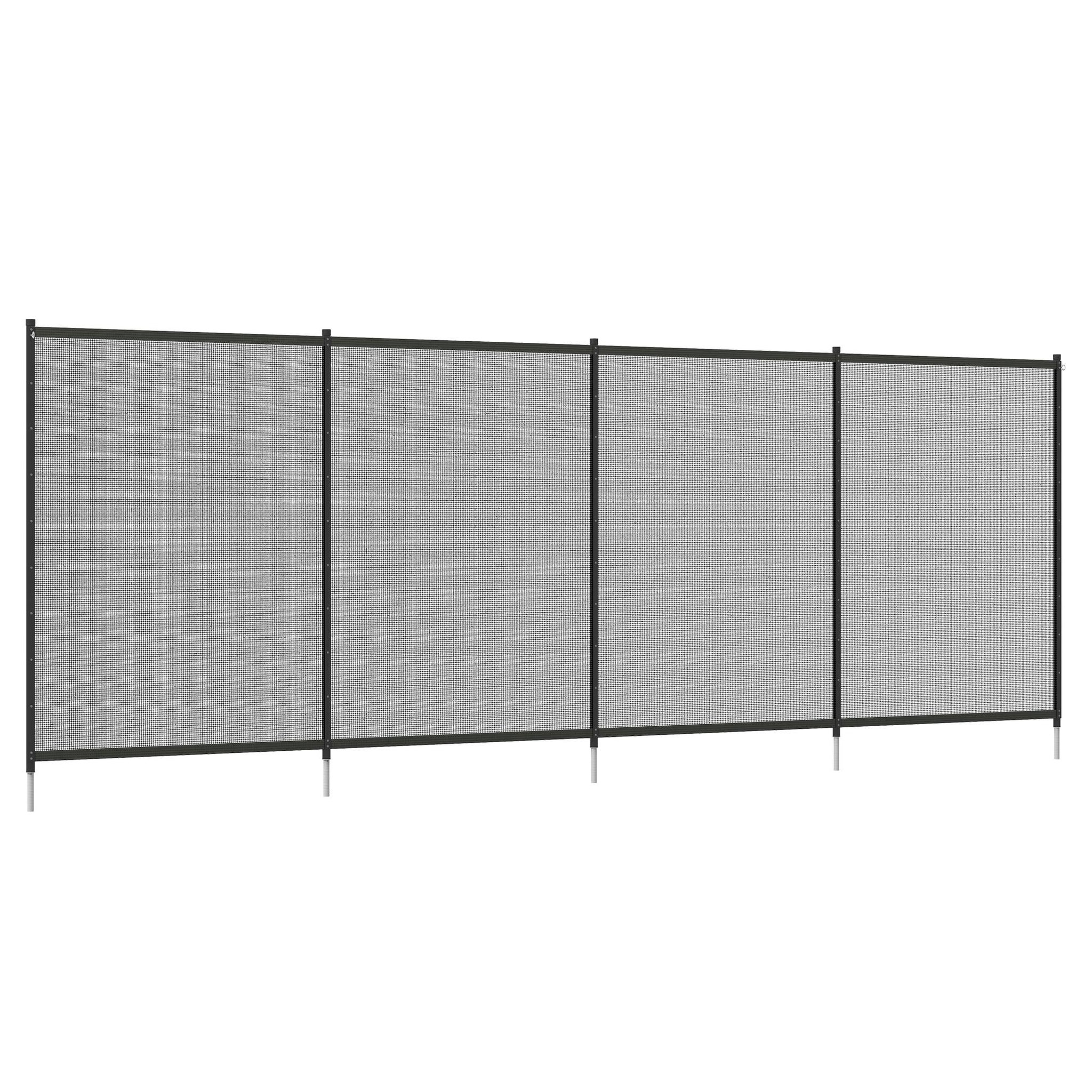 OUTSUNNY Clôture barrière de sécurité pour piscine - lot de 4 panneaux - dim. totales 365L x 126H cm - alu textilène noir