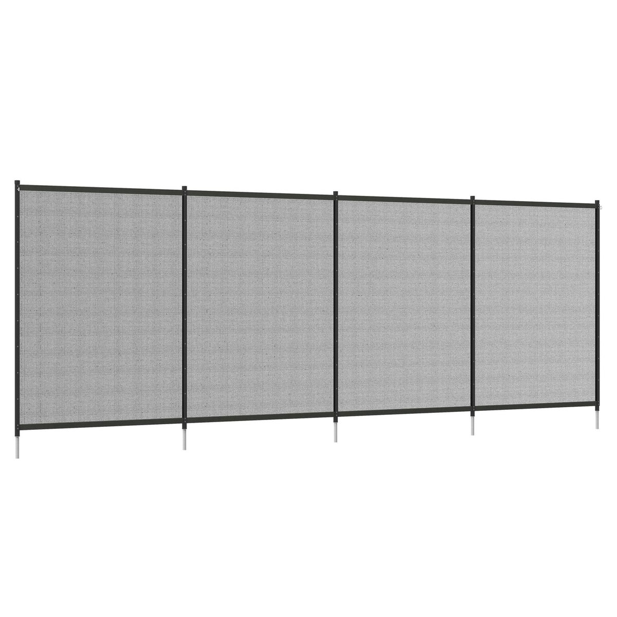 OUTSUNNY Clôture barrière de sécurité pour piscine - lot de 4 panneaux - dim. totales 365L x 126H cm - alu textilène noir
