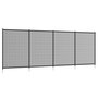 Voir la diapositive 1 : OUTSUNNY Clôture barrière de sécurité pour piscine - lot de 4 panneaux - dim. totales 365L x 126H cm - alu textilène noir
